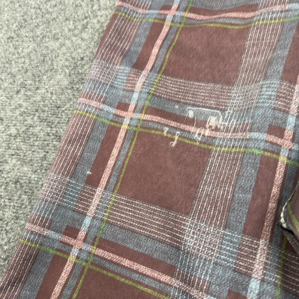 Billabong Board Shorts Mens 33 Brown Polyester Plaid Cargo Pocket Surf Skater